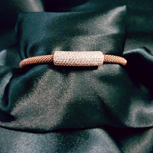Rose Gold Tone Bracelet w Cubic Zirconia - Picture 1 of 3